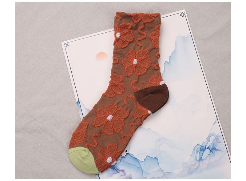 Renaissance Ethnic Floral Thigh High Socks Children