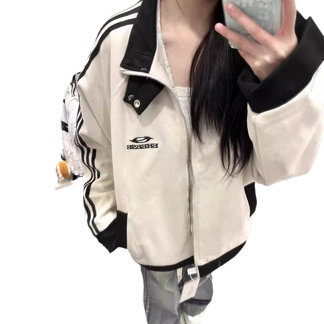 Design Sense Niche College Style Loose Baseball Uniform Jacket