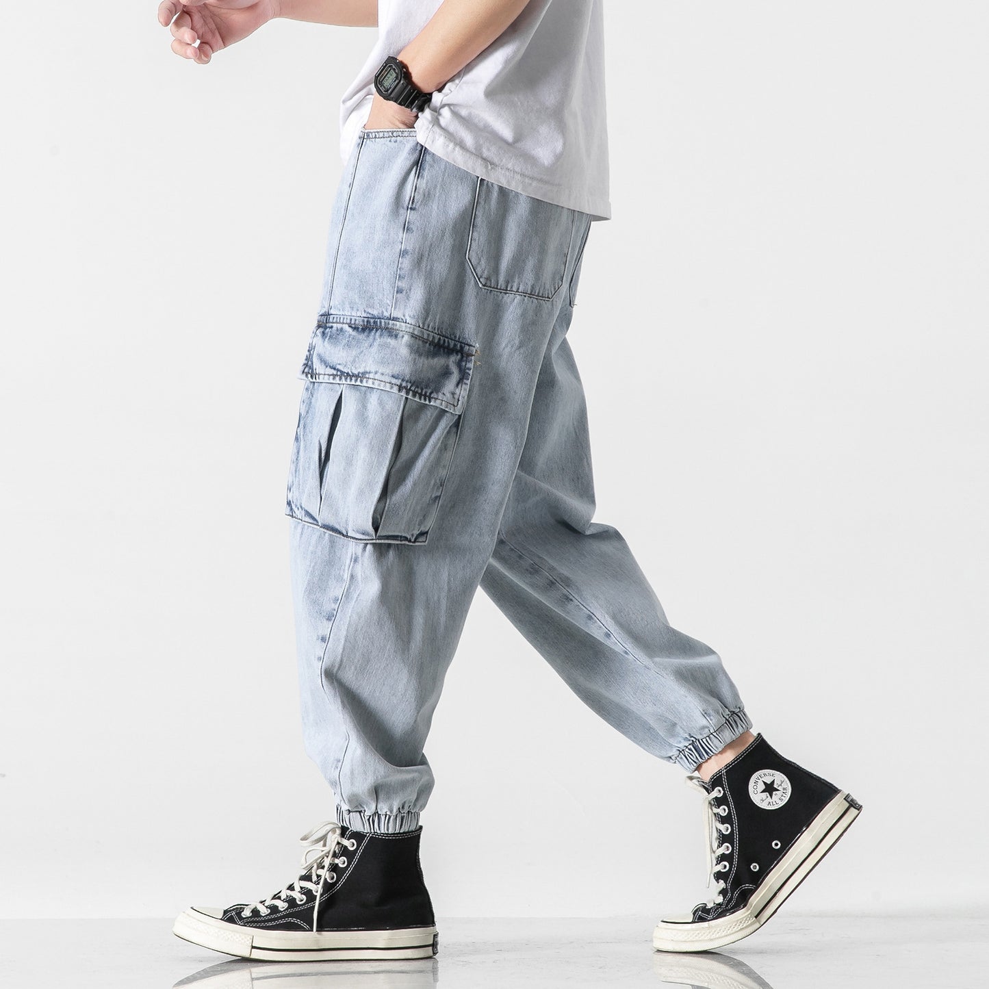 Fashionable Multi-pocket Cargo Jeans