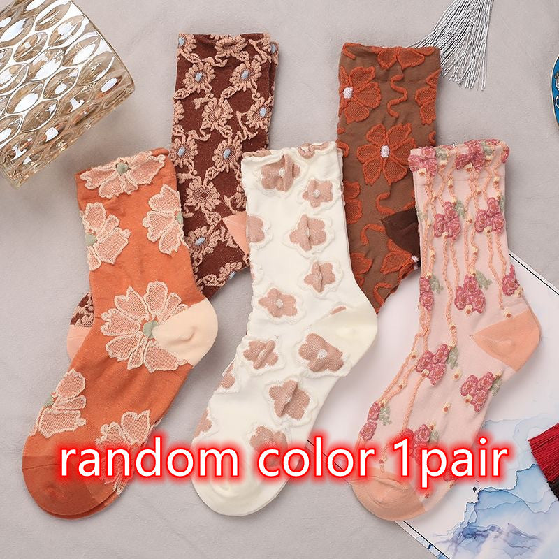 Renaissance Ethnic Floral Thigh High Socks Children