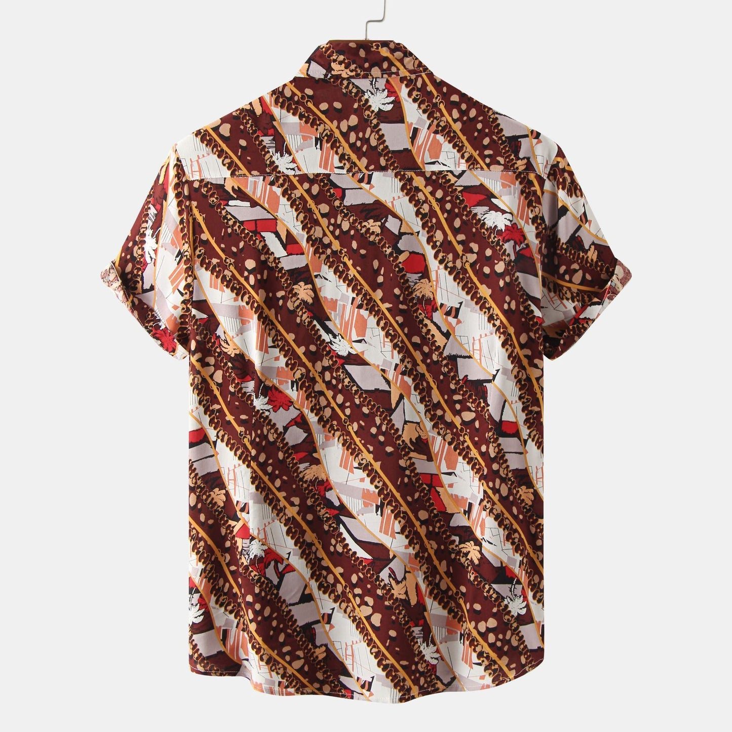 Men's Floral Short Sleeve Shirts Thin And Loose