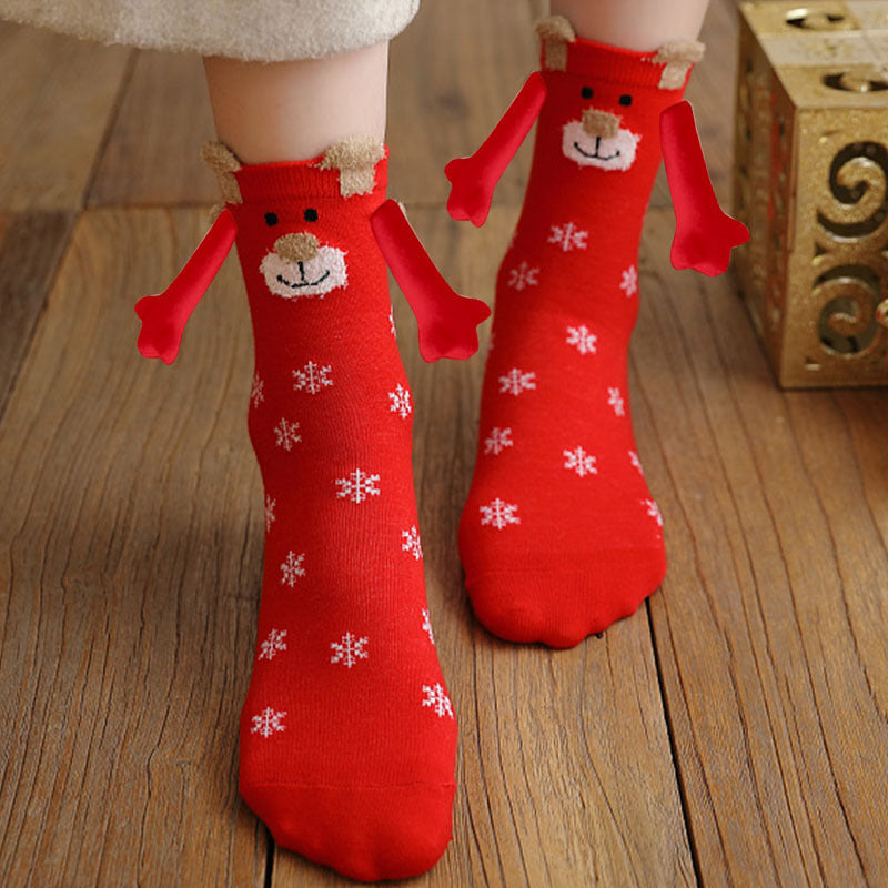 Christmas Stockings Autumn Winter Cotton Magnet Lodestone Hand Tube Socks