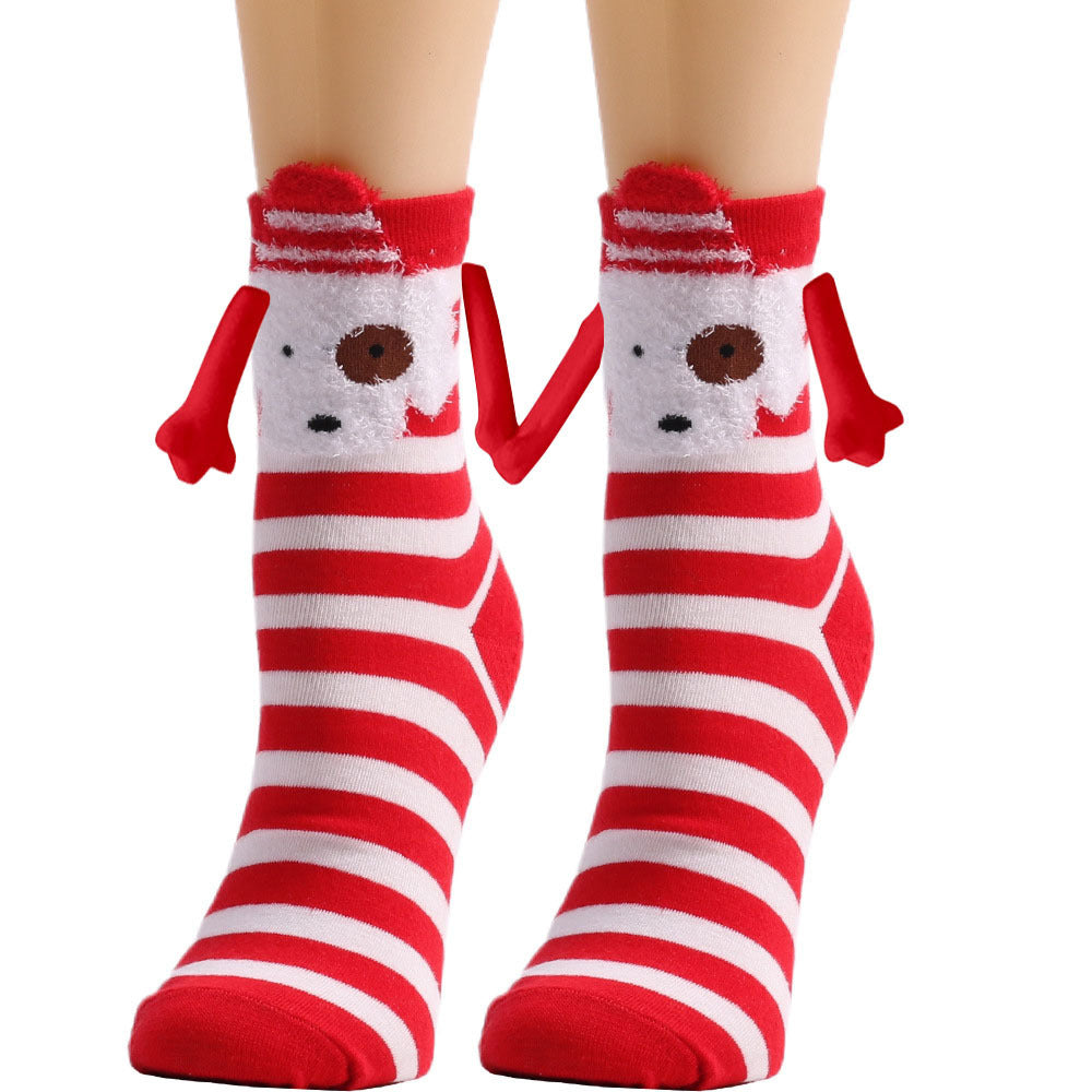 Christmas Stockings Autumn Winter Cotton Magnet Lodestone Hand Tube Socks