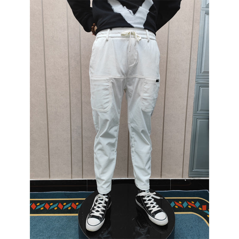 Six Pocket Velvet Casual Pants Men's Corduroy Slim Fit