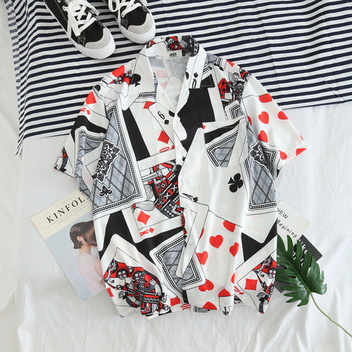 Personalized All Over Playing Card Print Short Sleeve Shirt