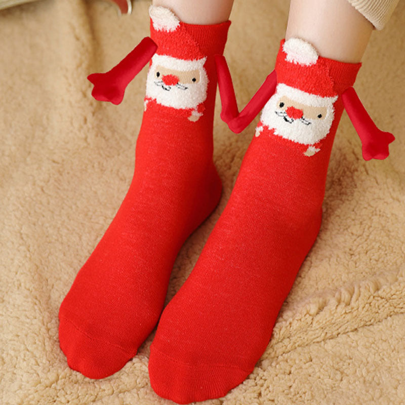 Christmas Stockings Autumn Winter Cotton Magnet Lodestone Hand Tube Socks