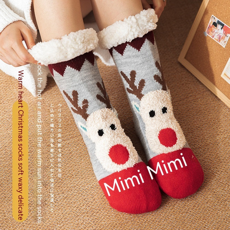 Berber Fleece Christmas Autumn And Winter Home Couple Room Socks