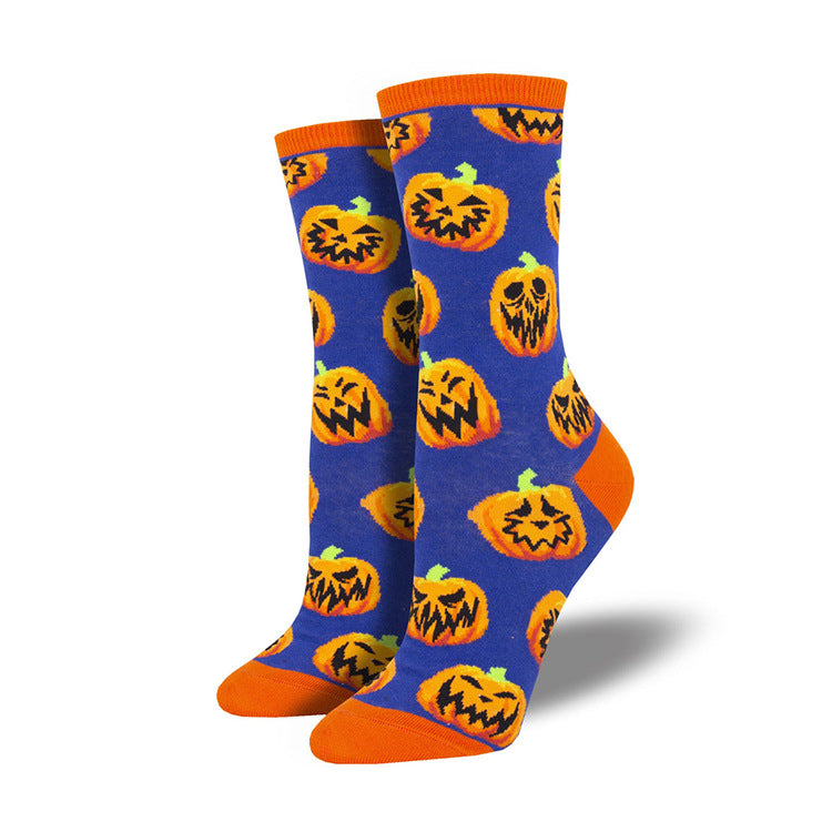 Halloween Creative Funny Pumpkin Jacquard Trendy Socks