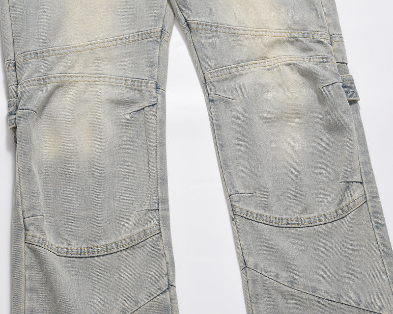 Men's Worn Straight Loose Casual Jeans