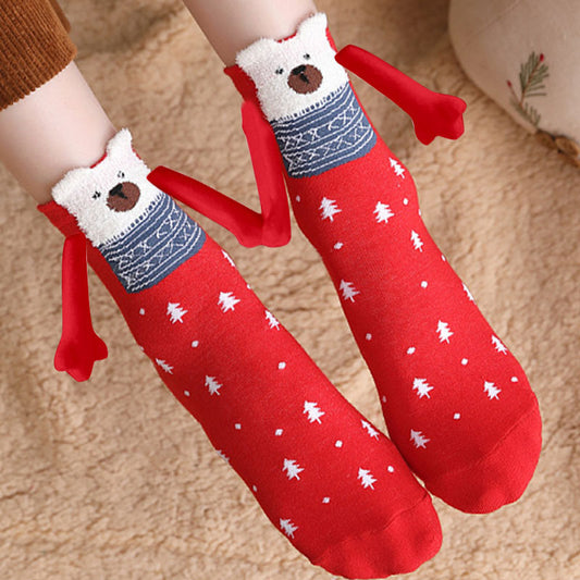 Christmas Stockings Autumn Winter Cotton Magnet Lodestone Hand Tube Socks