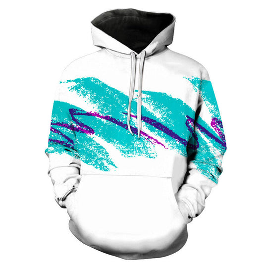 Hooded Sweater Casual Watercolor Pattern