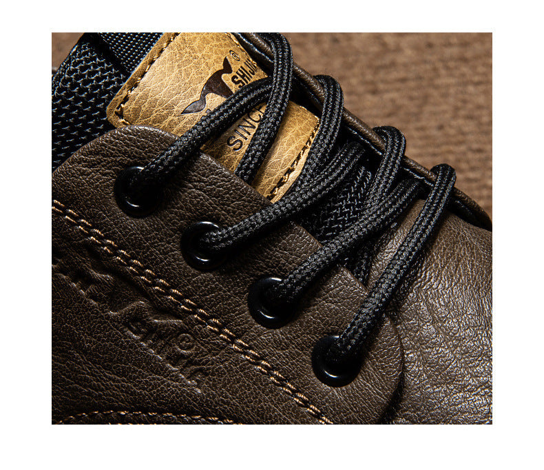 Men's Summer Breathable Casual Leather Shoes Martin Boots