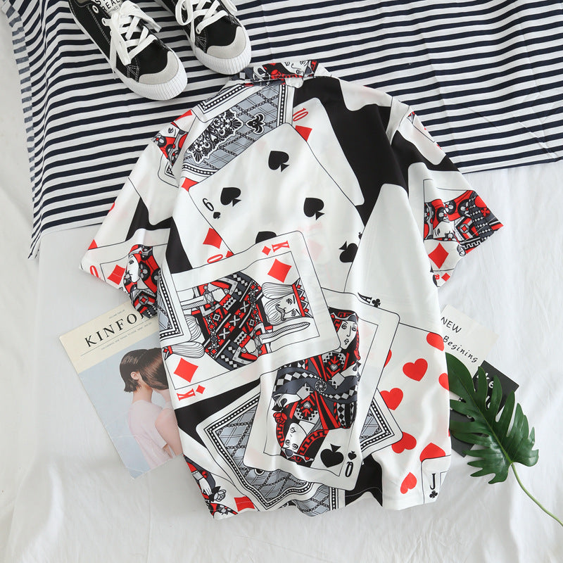 Personalized All Over Playing Card Print Short Sleeve Shirt