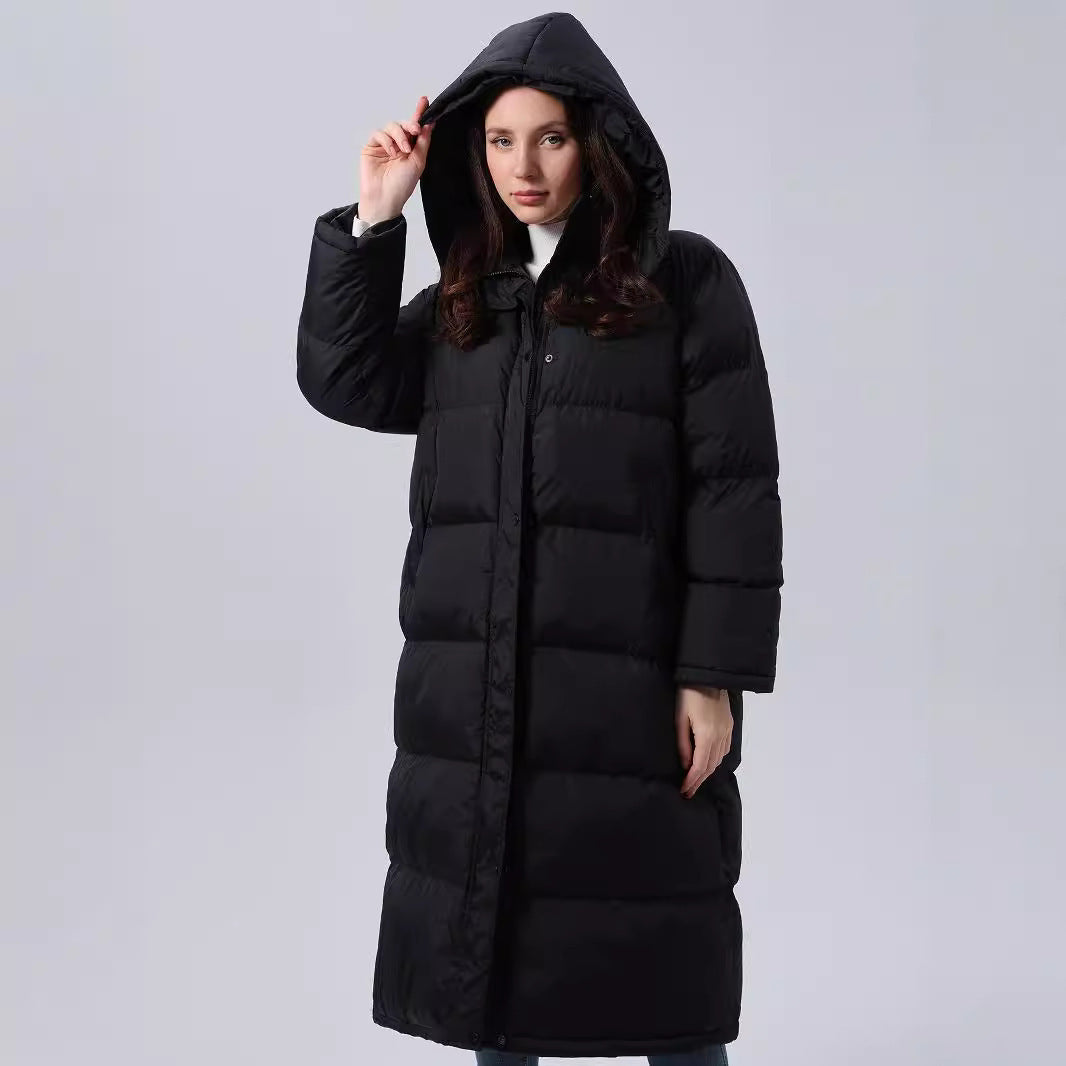 Quilted Plaid Hooded Cotton-padded Coat For Women