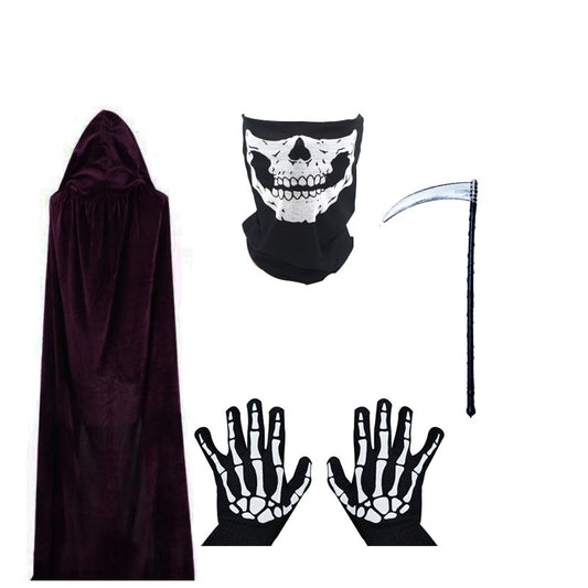 Halloween Party Dense Velvet Death Cloak Suit