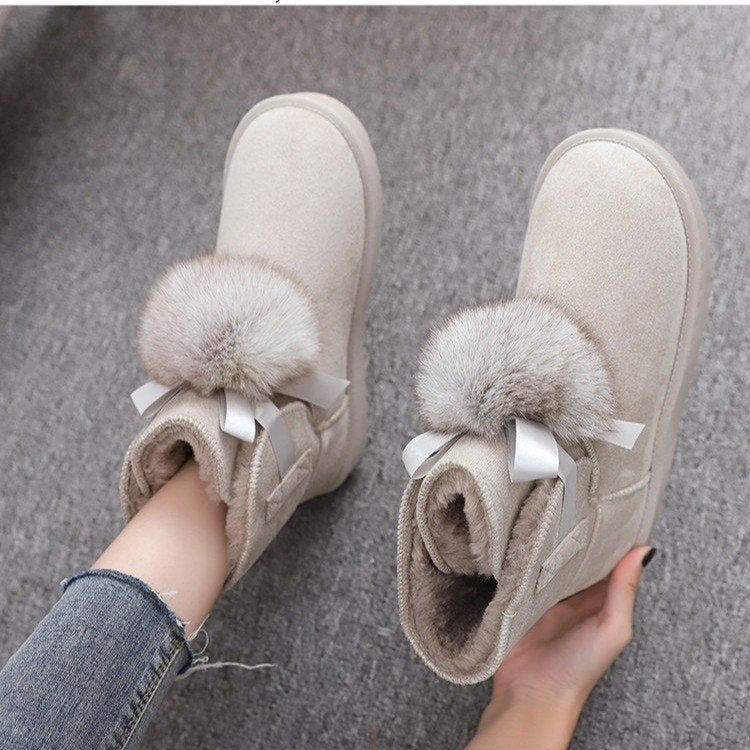 Women Snow  Flat Boots Cotton Shoes