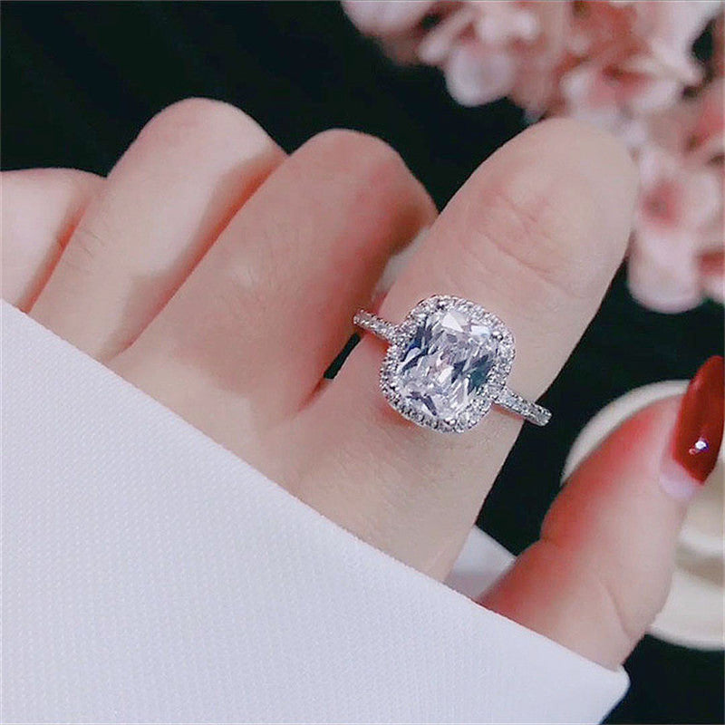 Rings For Women Bridal Wedding Anelli Trendy Jewelry Engagement Ring White Gold Color Anillos