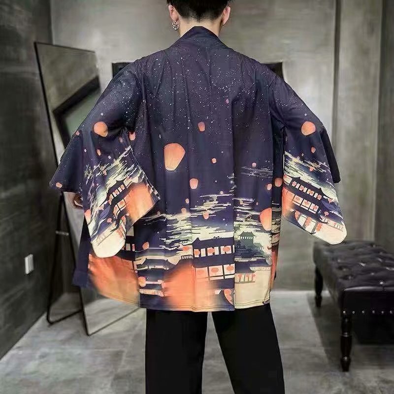 Trendy Loose Chinese Style Three-quarter Sleeve Cardigan Robe