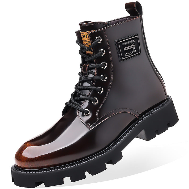 Men's High-top Soft Leather Mid-top Workwear Boots All-match Breathable Boots