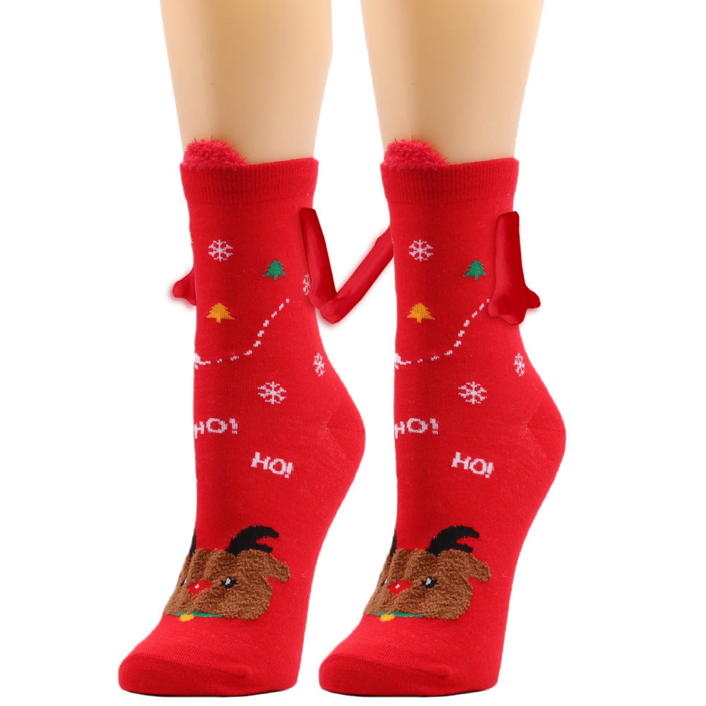 Christmas Stockings Autumn Winter Cotton Magnet Lodestone Hand Tube Socks