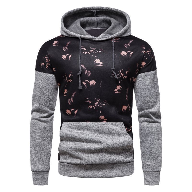 Men's Ouma Print Hedging Youth Casual Hooded Sweater Jacket