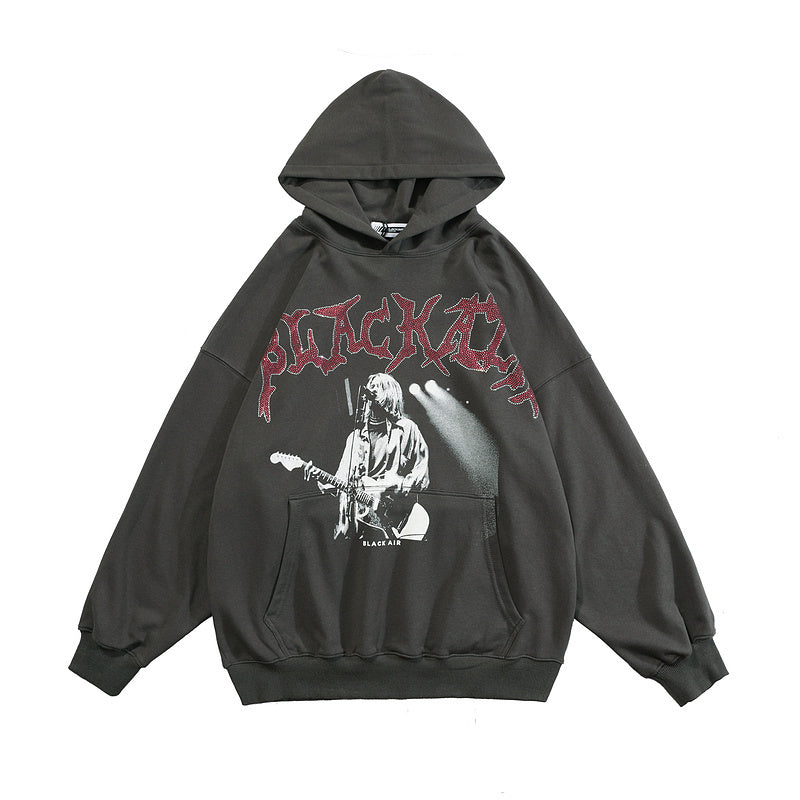 Men's Loose All Match Hot Drill Hooded Sweatshirt