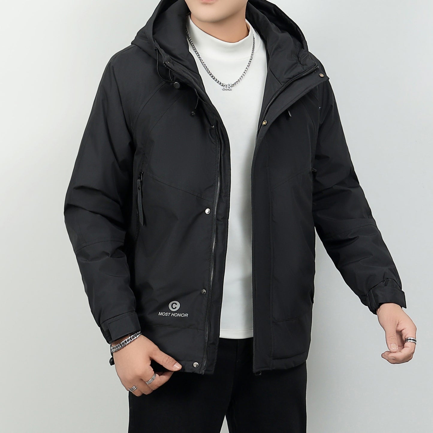 Winter Trendy Workwear Simple All-matching White Duck Down Jacket