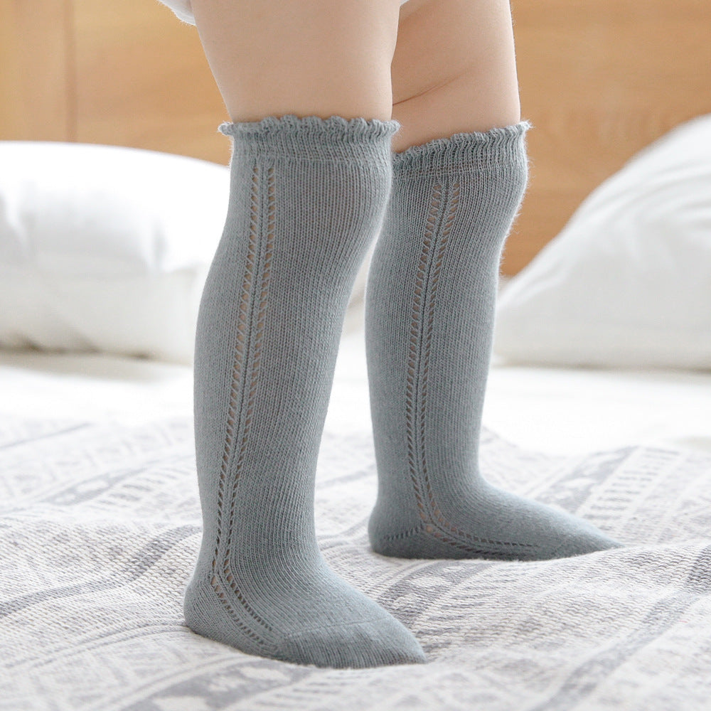 Baby Loose Mouth Long Tube Side Hollow Socks