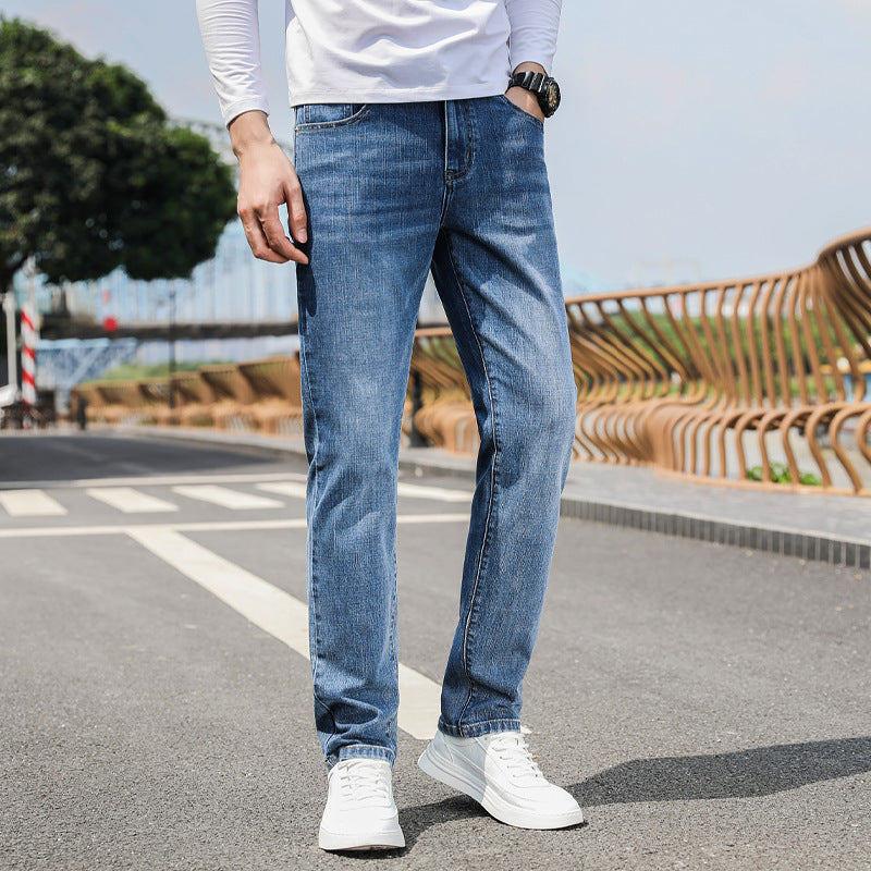 Soft And Comfortable Straight Stretch Jeans