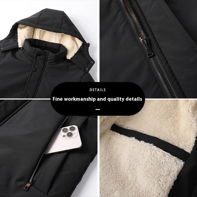 Winter Lambskin Warm Thickened Men's Cotton Clothes