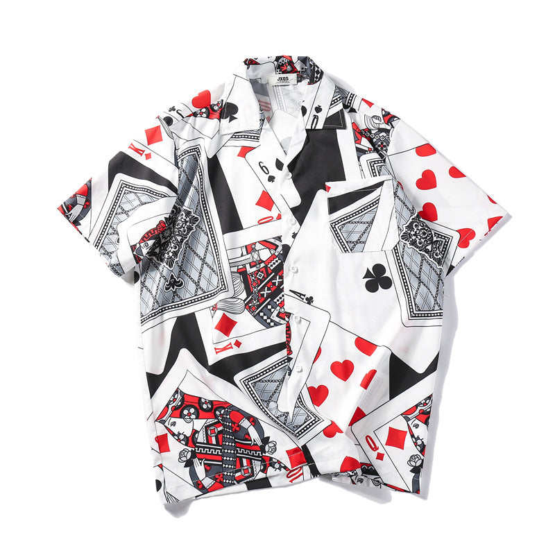 Personalized All Over Playing Card Print Short Sleeve Shirt