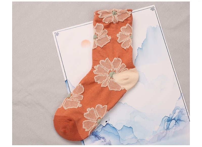 Renaissance Ethnic Floral Thigh High Socks Children