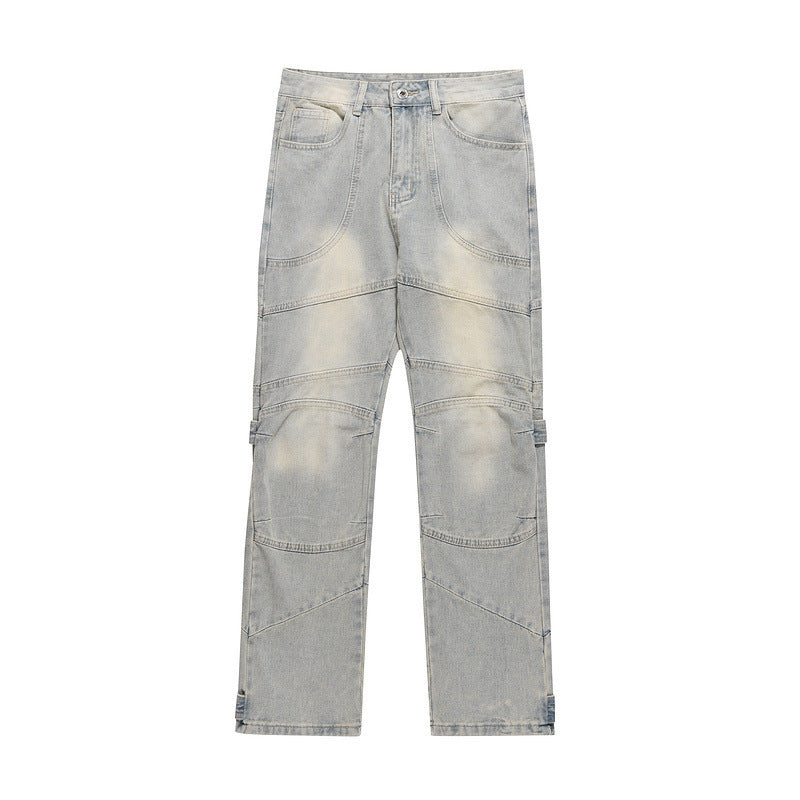 Men's Worn Straight Loose Casual Jeans