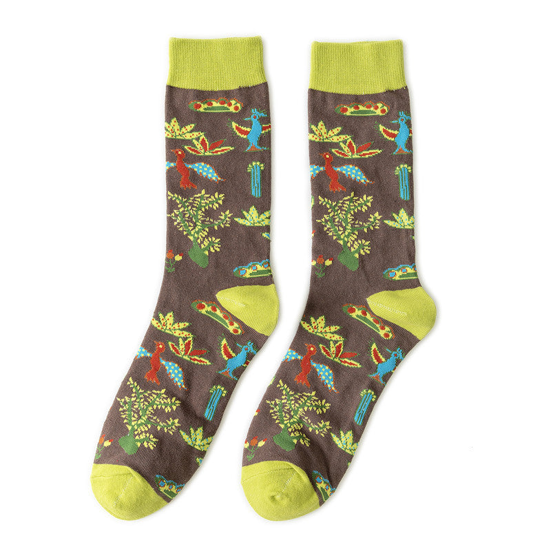 Cotton Sock Fruit Pattern Mid-calf Women