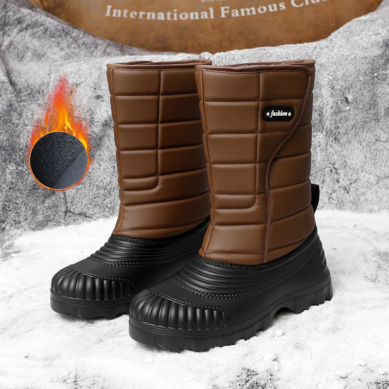 Snow Boots Outdoor Long Tube Fleece Lined Padded Warm Keeping