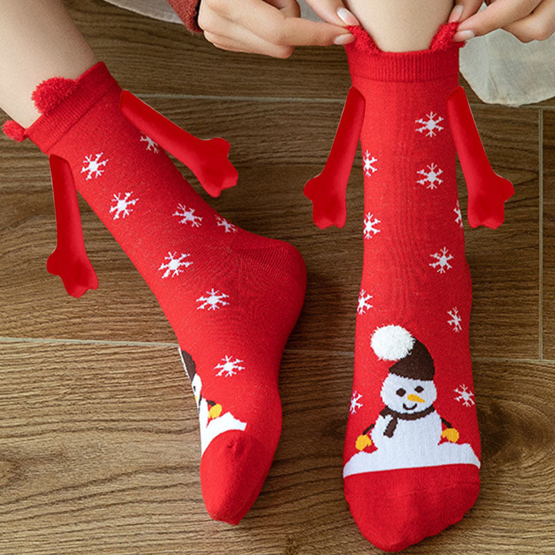 Christmas Stockings Autumn Winter Cotton Magnet Lodestone Hand Tube Socks