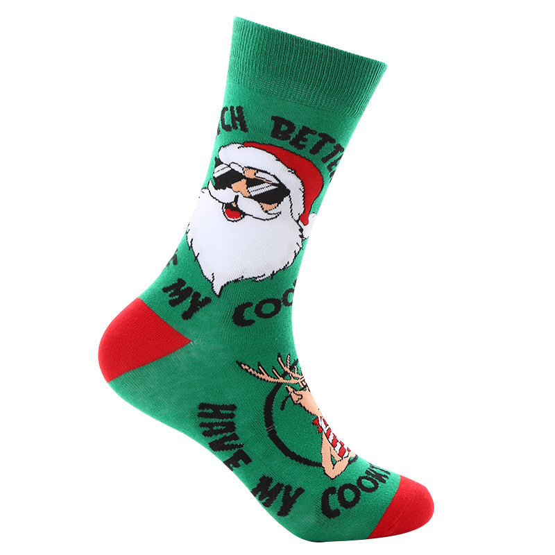 Christmas Tube Female Santa Claus Cotton Socks