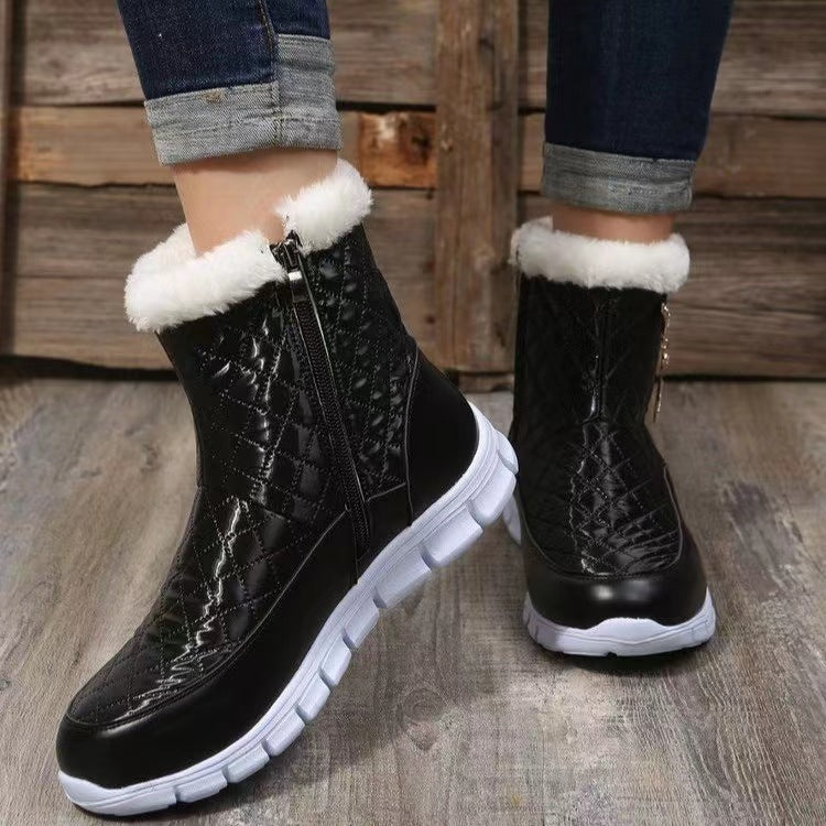 Plus Size Plush Solid Color Low-cut Women's Platform Martin Boots Women's Shoes