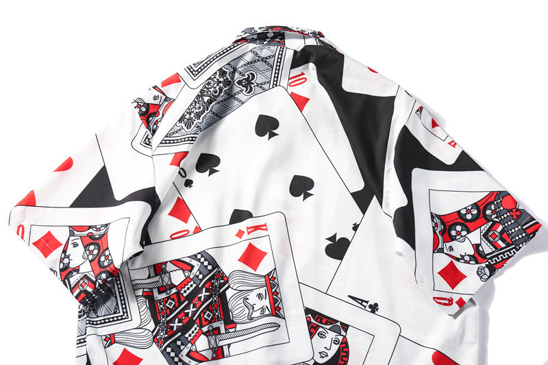 Personalized All Over Playing Card Print Short Sleeve Shirt