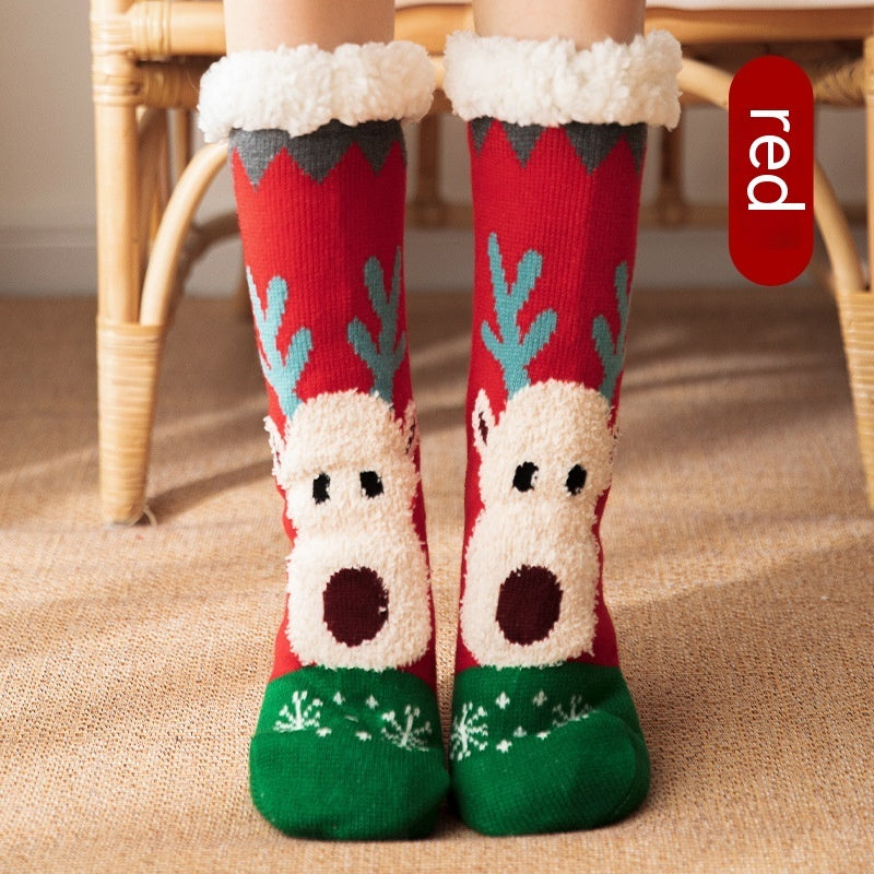 Berber Fleece Christmas Autumn And Winter Home Couple Room Socks