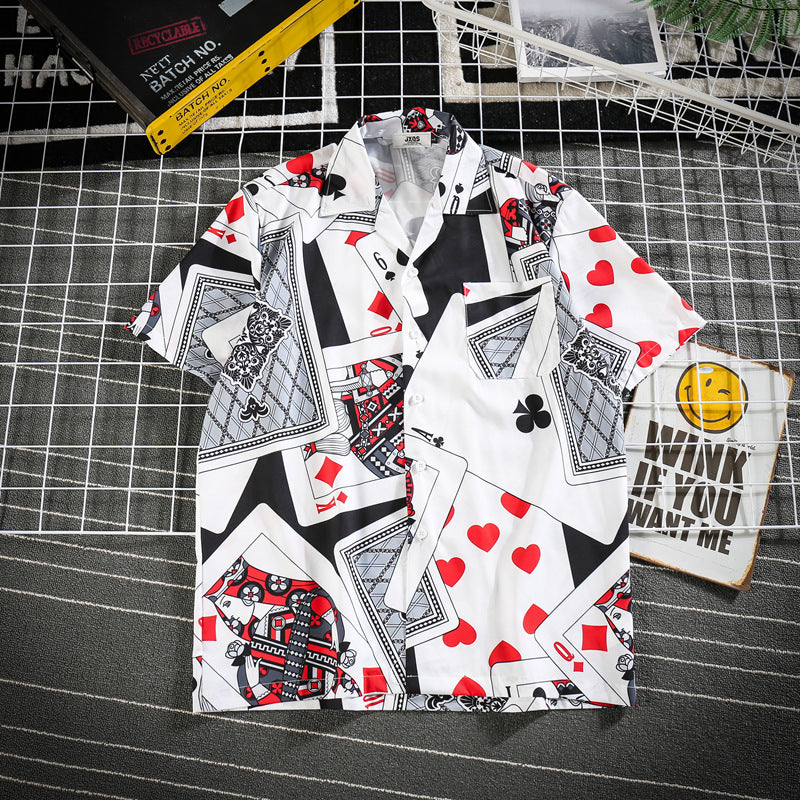 Personalized All Over Playing Card Print Short Sleeve Shirt