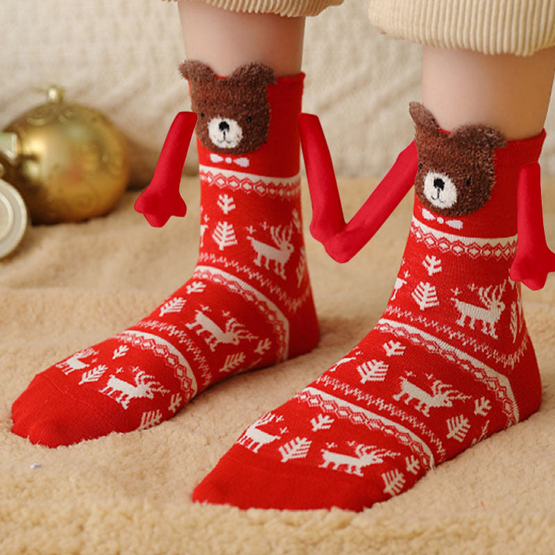 Christmas Stockings Autumn Winter Cotton Magnet Lodestone Hand Tube Socks